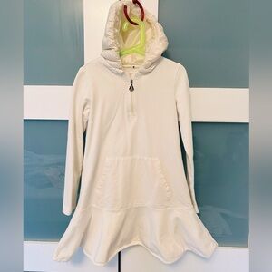 Moncler one piece dress with down fill hoodie